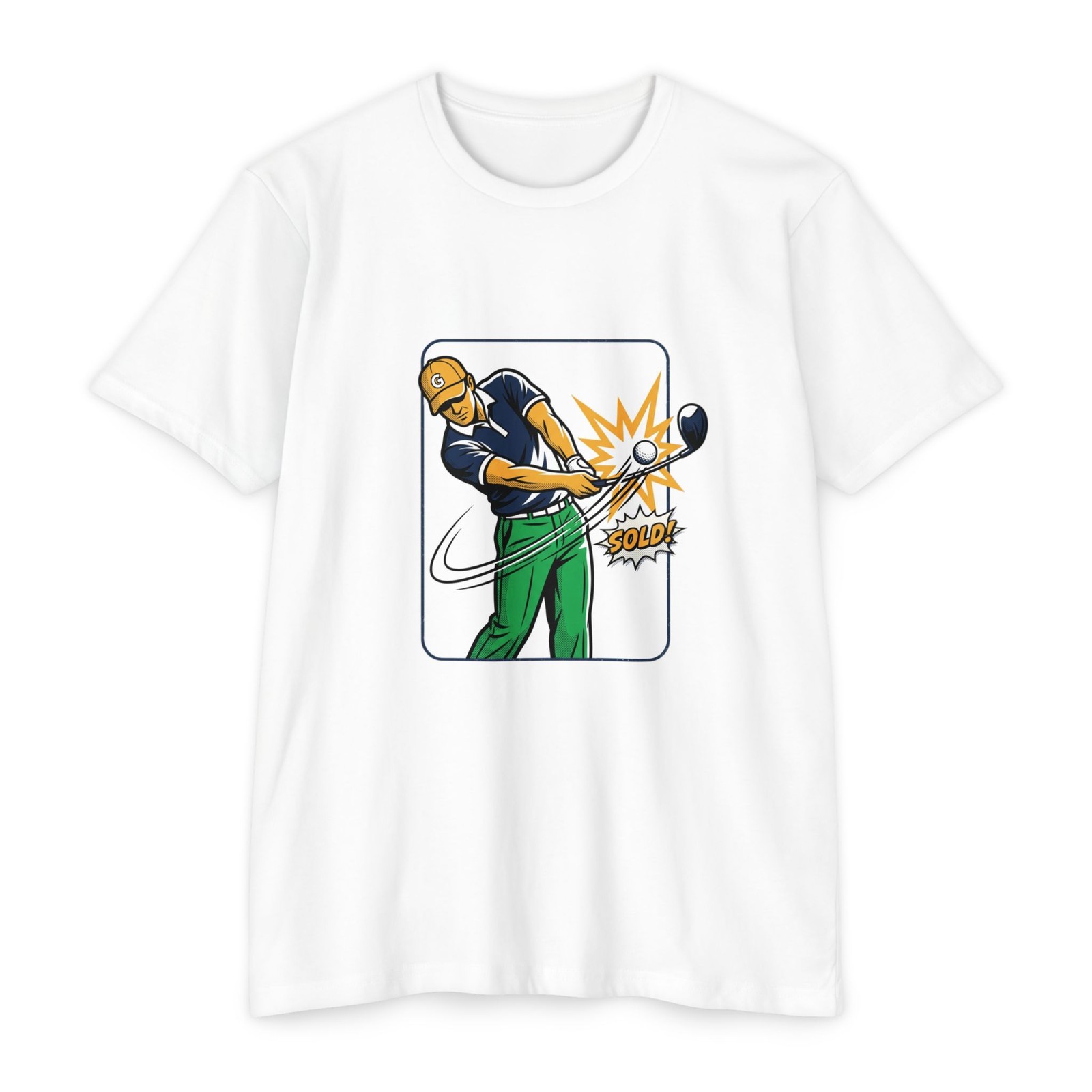 Golfer Swing Illustration T-shirt | Golf Cartoon Graphic