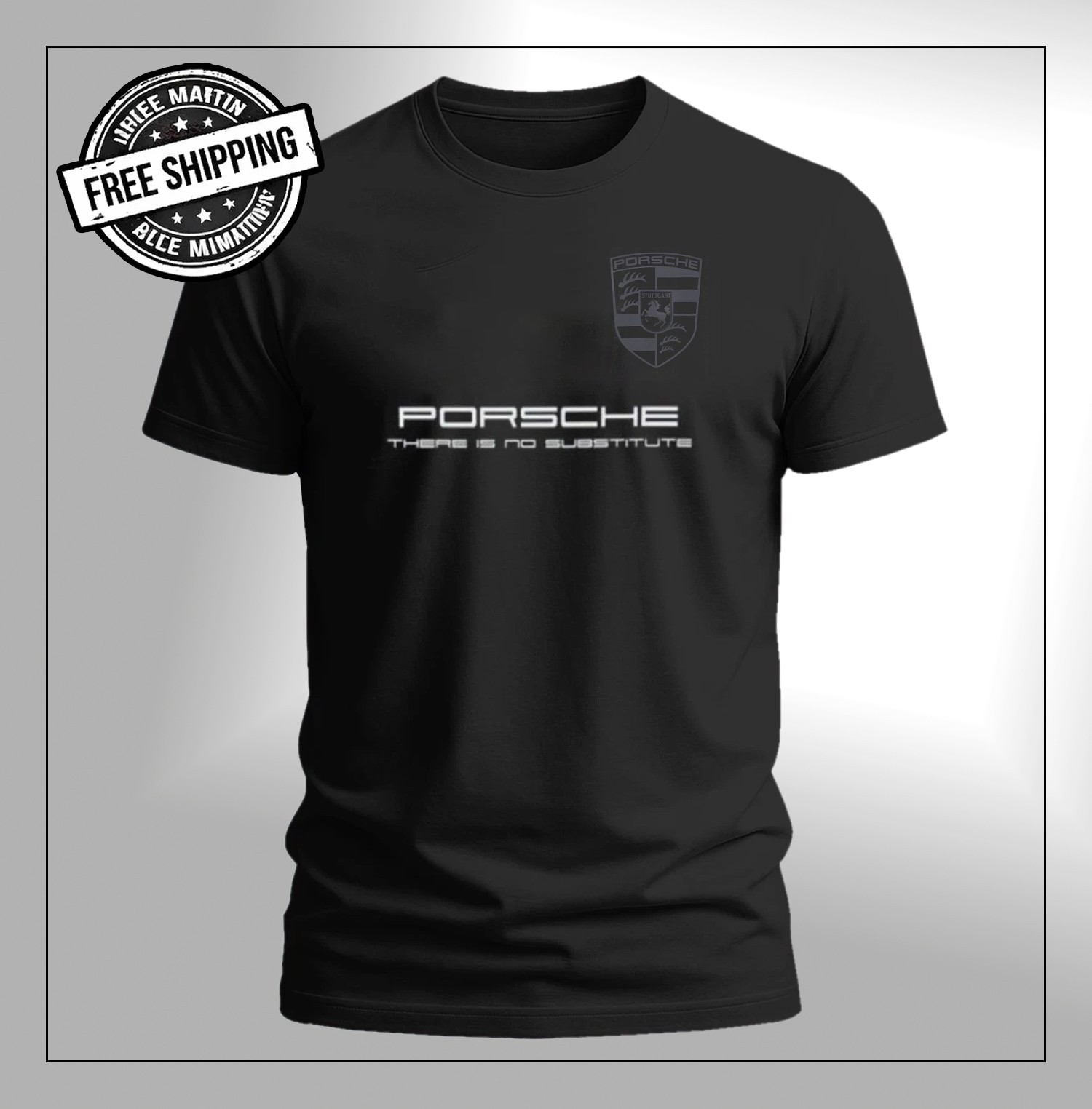 NEW Stuttgart Crest Blacked Out Automotive Porsch*e Streetwear Unisex T Shirt