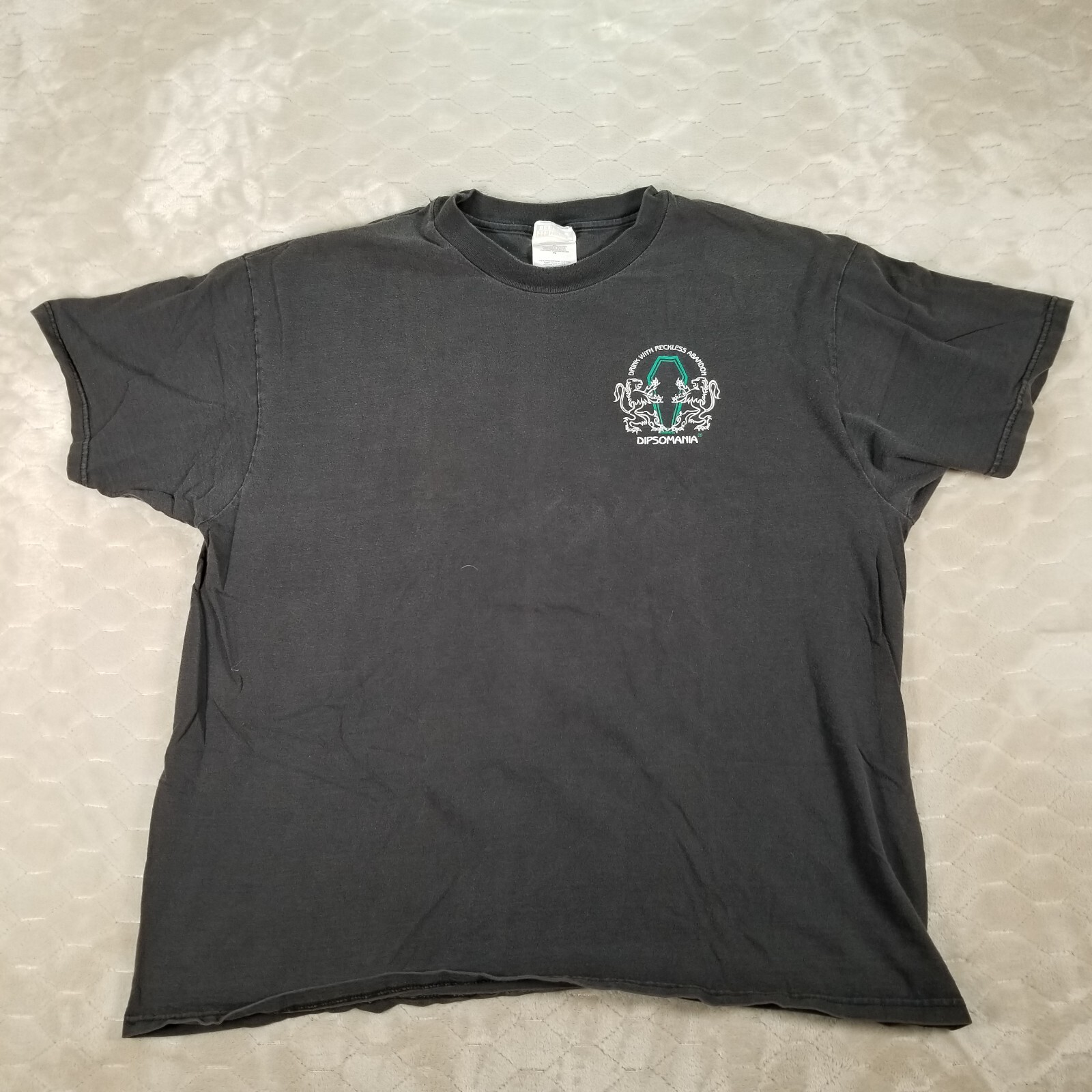VTG 1997 Dipsomania Drunk Shirt Sz XL Funny Parody Faded See Pics