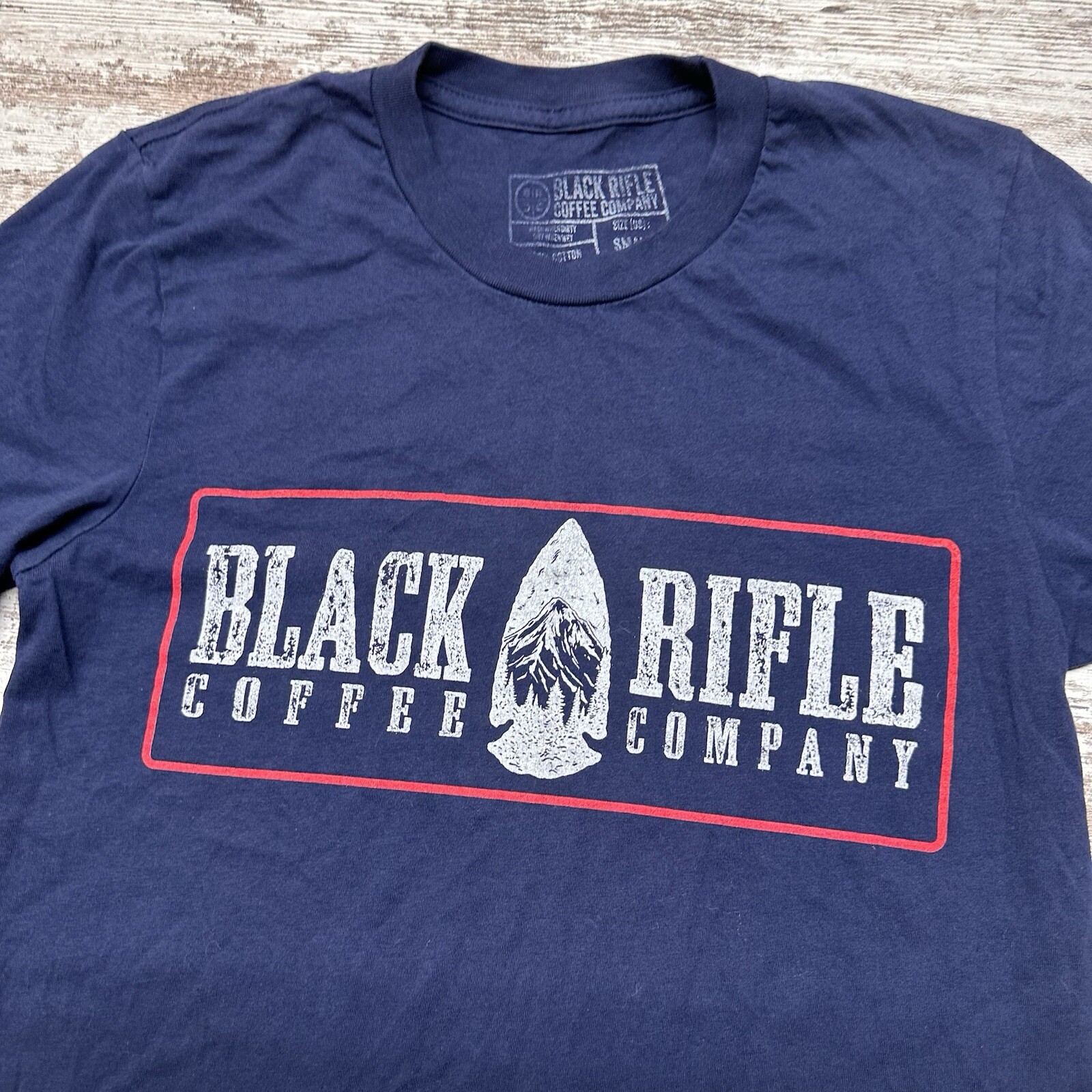 Black Rifle Coffee Shirt Men Small Blue Short Sleeve Basic Military Dad USA Made