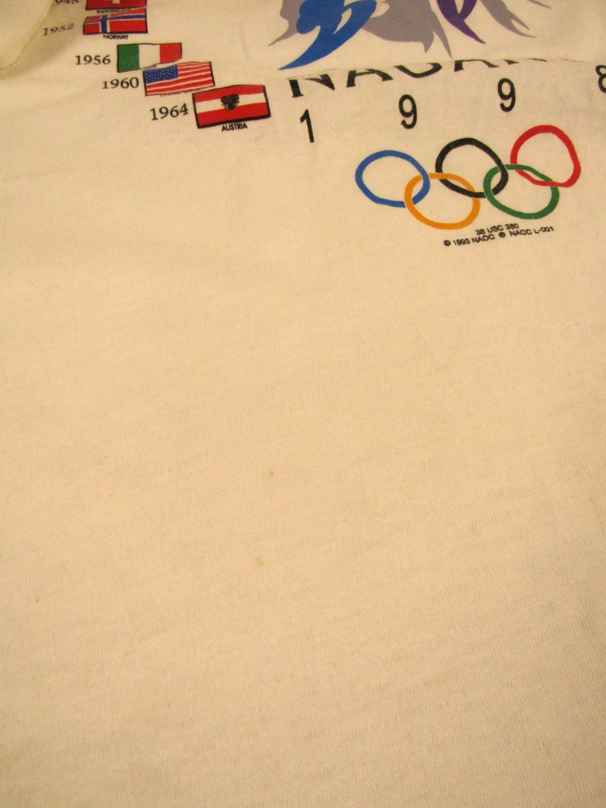 VTG Orig. Nagano 1998 Olympic Winter Games Crew Neck T-Shirt Men’s Large / 42″
