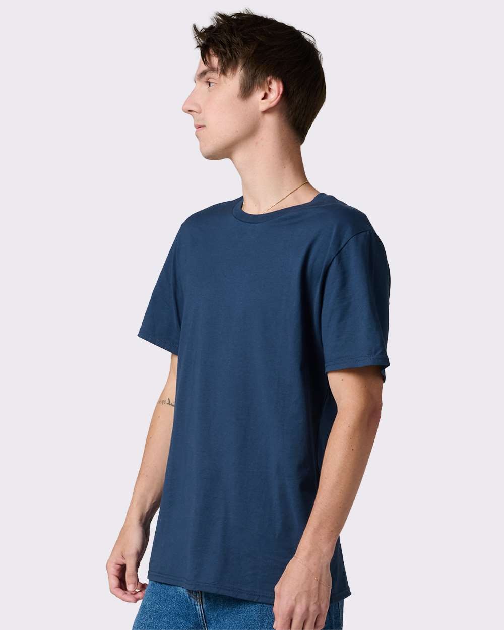 🔥 JERZEES Premium Short Sleeve Cotton Pre-shrunk T-shirt 570MR Washed Navy 2XL