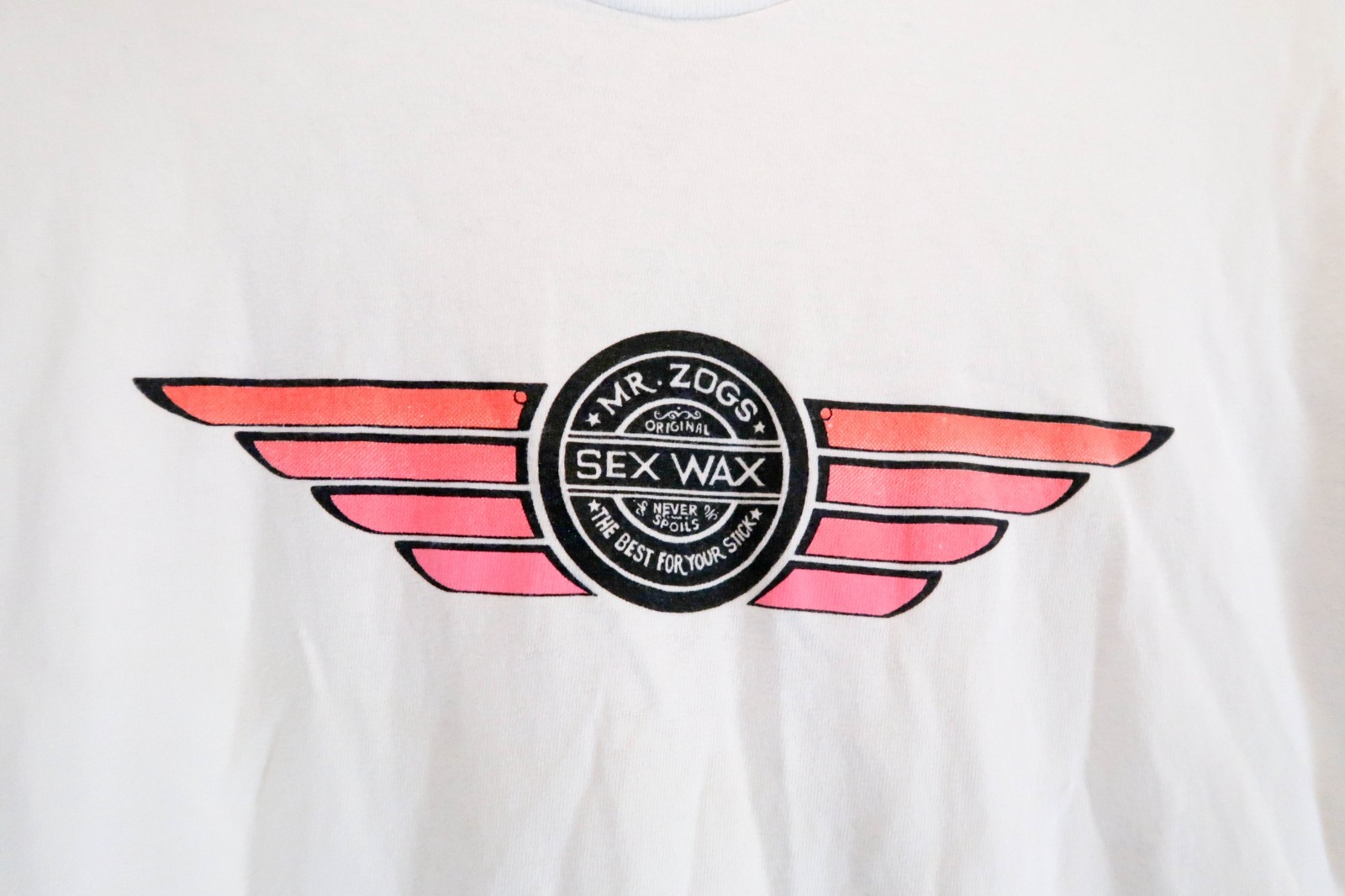 Vintage Mr Zogs Sex Wax T Shirt XL White Surf Skate Graphic Tee Big Logo 90s Y2K