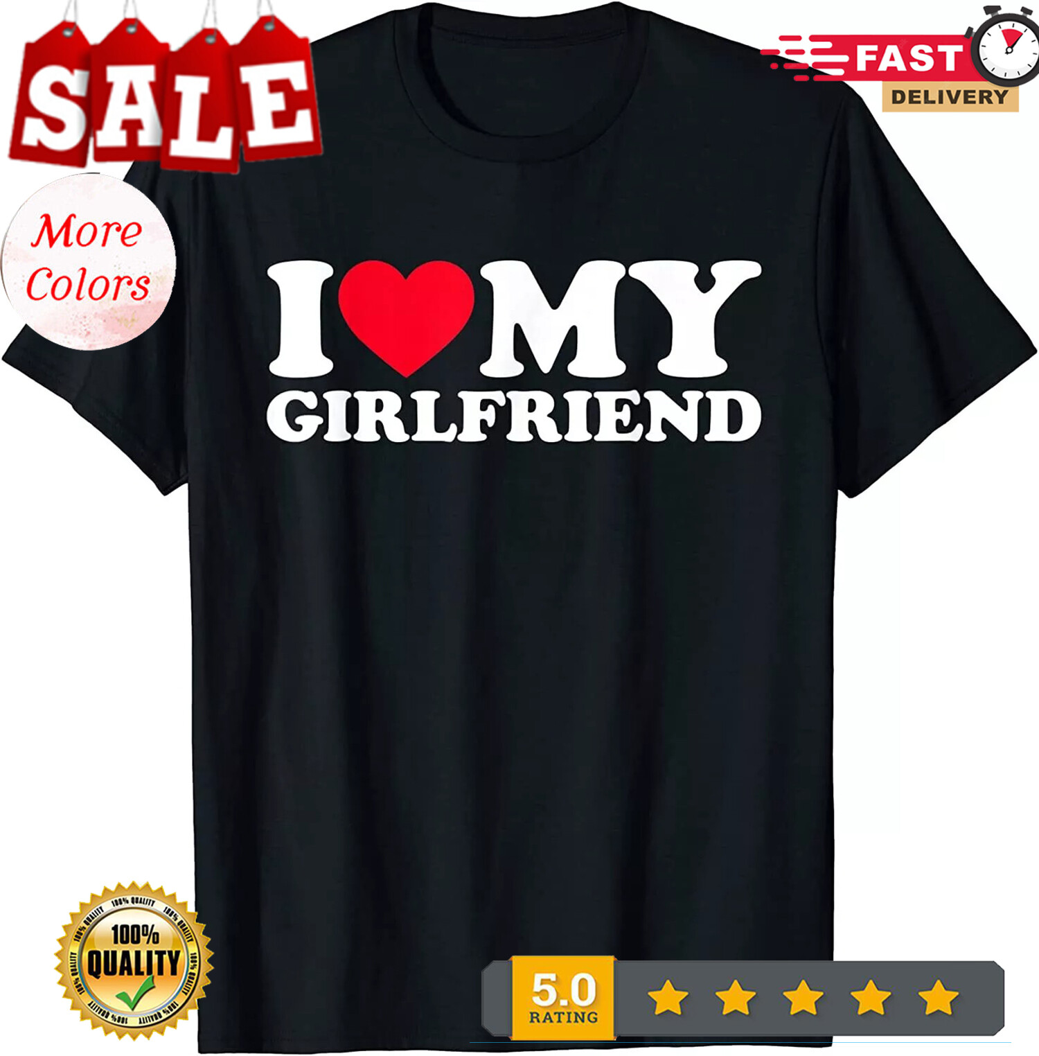 2025/NEW LIMITED I Love My Girlfriend I Heart My Girlfriend Fun T-Shirt – MADE I