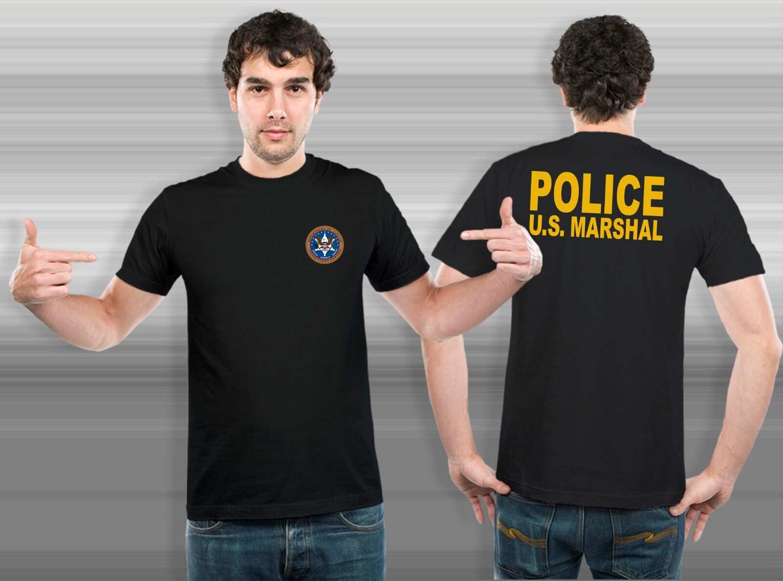 US UNITED STATES MARSHAL POLICE MILITARY SPECIAL FORCE DEPARTMENT T-SHIRT