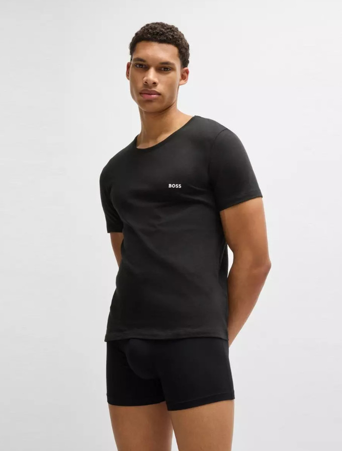 T-Shirts BOSS Mens Multicoloured 3 Pack Short Sleeve With Logo – Size M