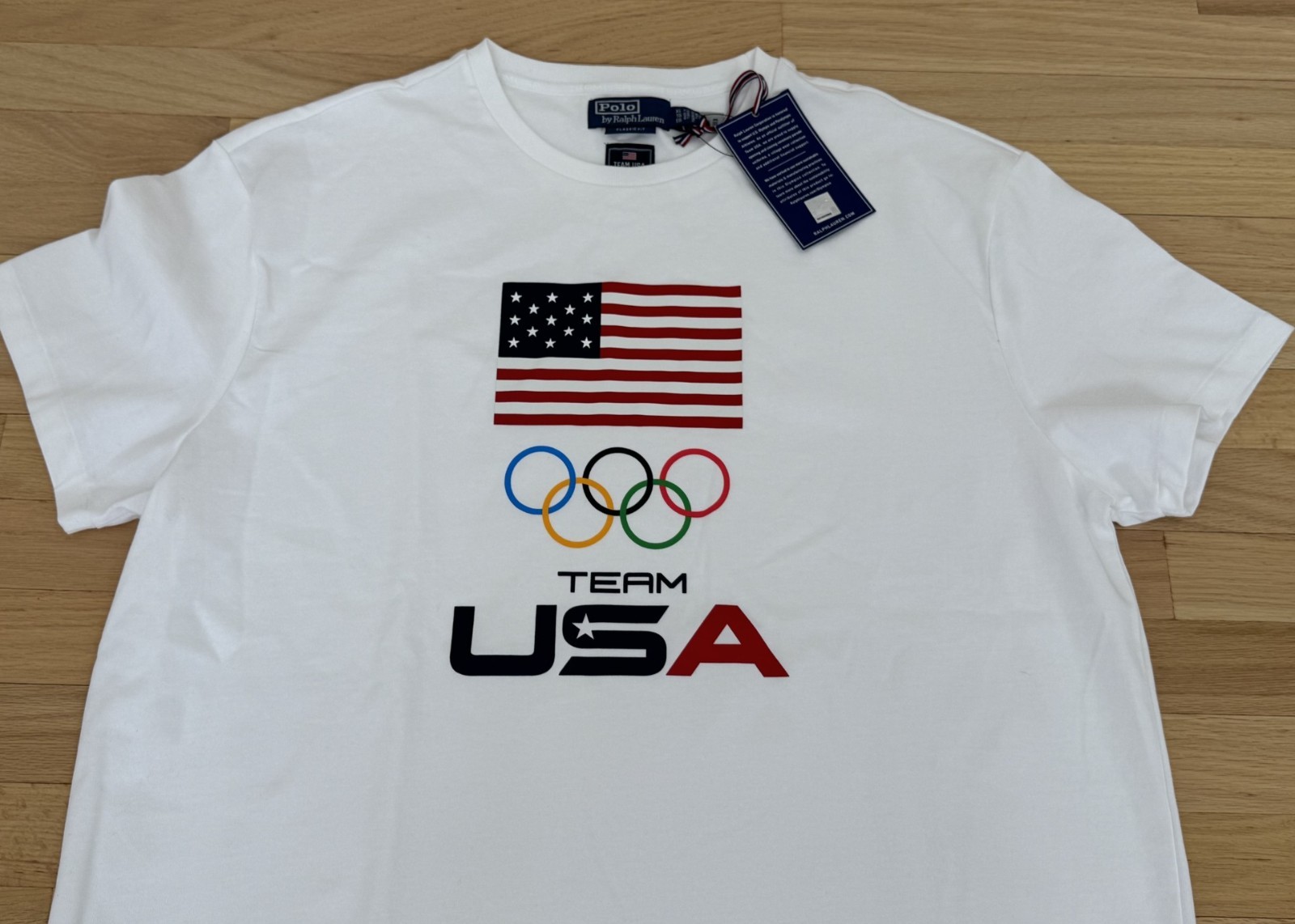 Polo Ralph Lauren Men’s Olympic Graphic Team USA Flag Print T-Shirt White S-XL