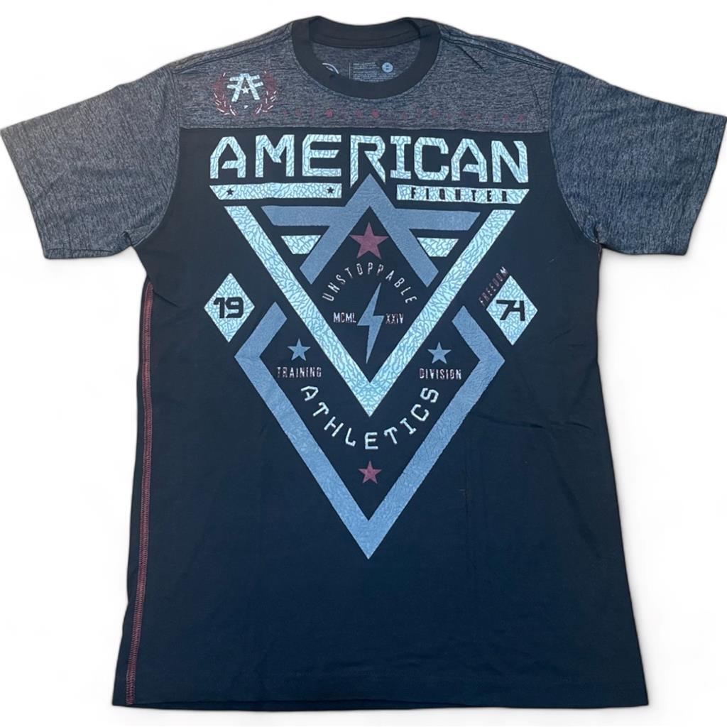 New Men’s American Fighter Premium Athletic MMA Black/Dark Gray T-Shirt XS-4XL