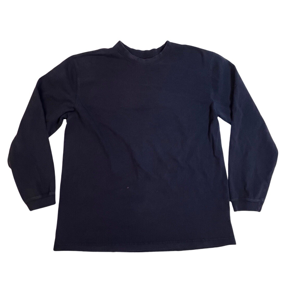 T Shirt Mens Large Blue Long Sleeve Crewneck Taint Work Outdoor Uniform Shirt