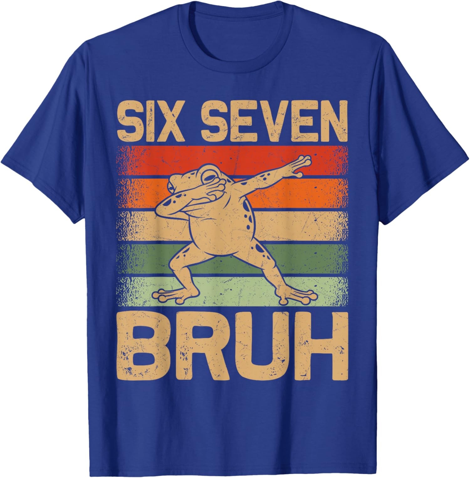 Six Seven Bruh Meme Funny Gen Alpha Slang Frog Design T-Shirt