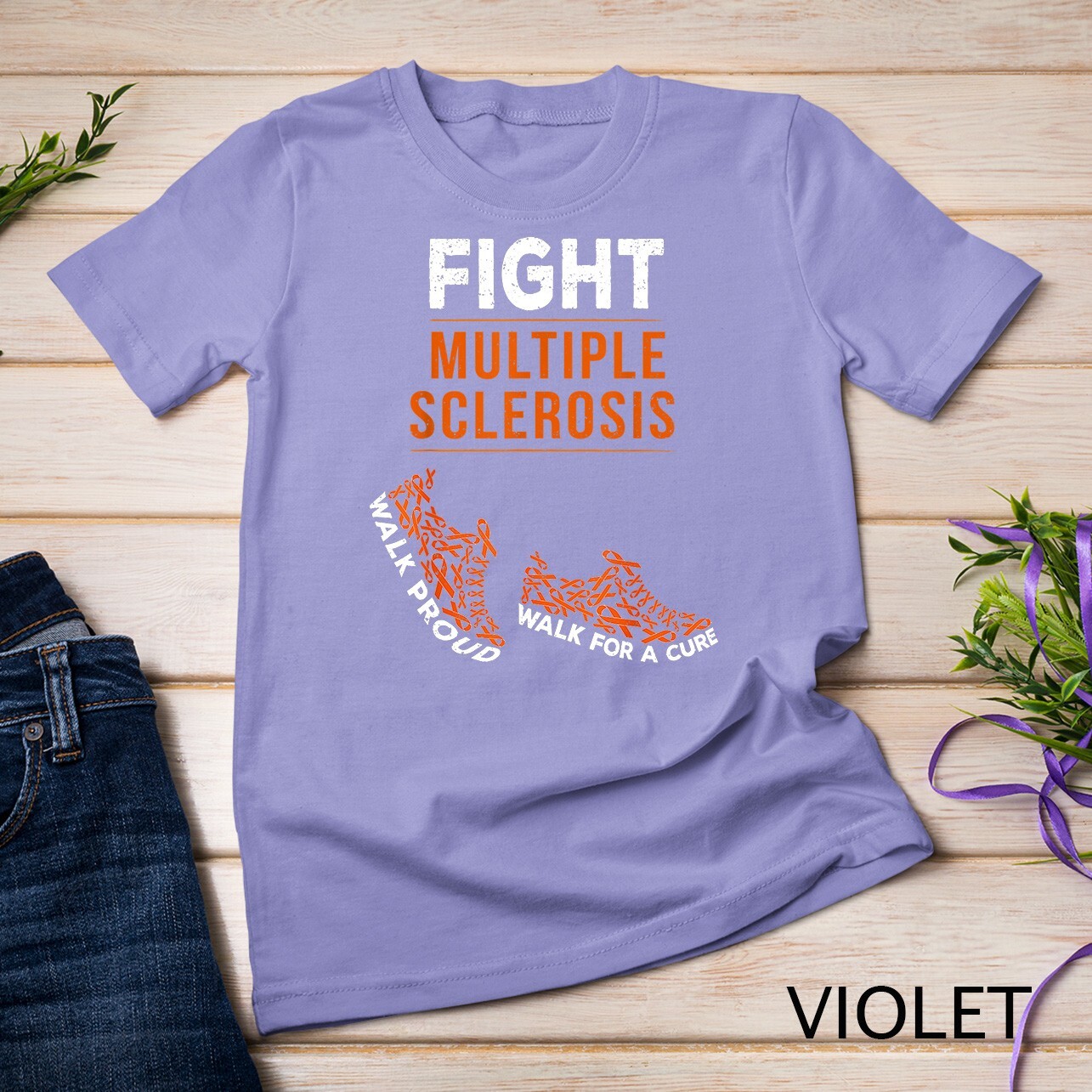 Fight Multiple Sclerosis MS Awareness Warrior Ribbon Unisex T-shirt