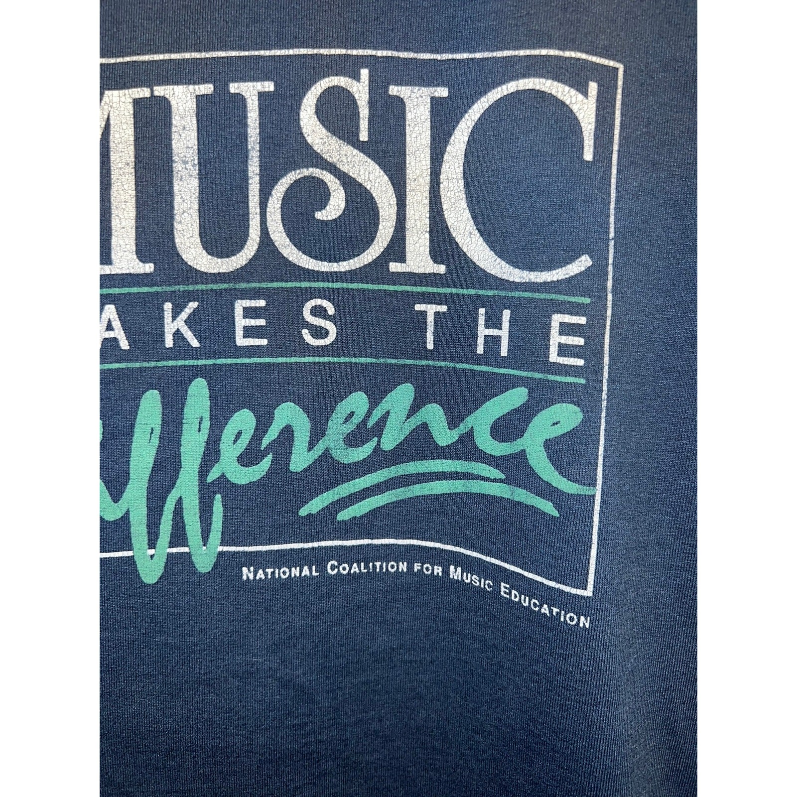 Vintage Music Education Shirt Music Makes Difference National Coalition 90s L