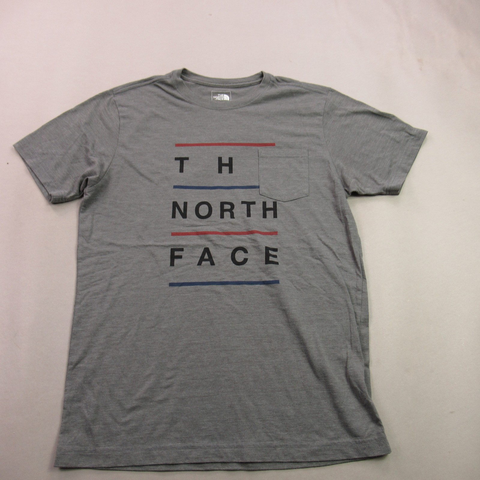 The North Face Men’s Gray Graphic Logo Slim Fit Short Sleeve Pocket T-Shirt Size