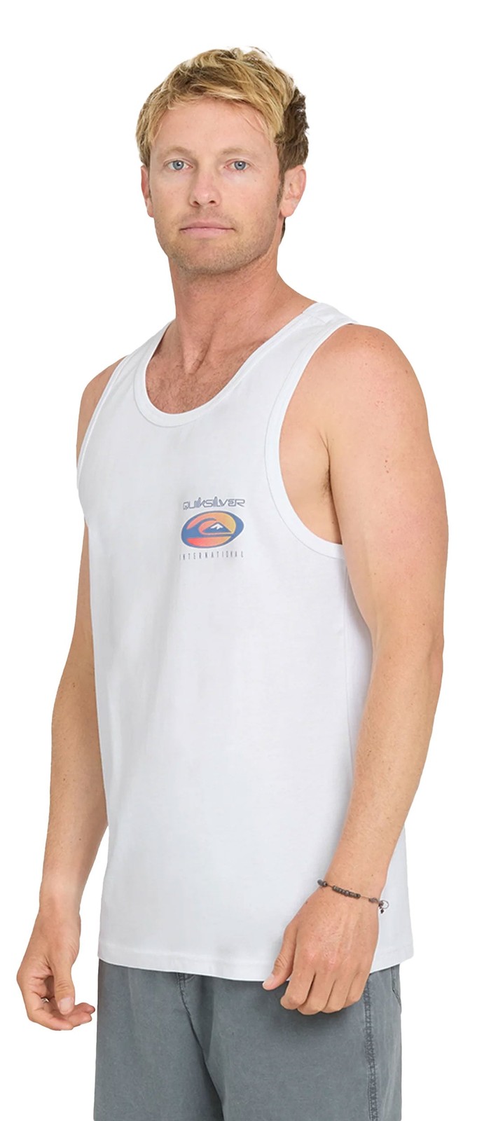 Quiksilver Men’s QS International Tank Top – Regular Fit, White – New
