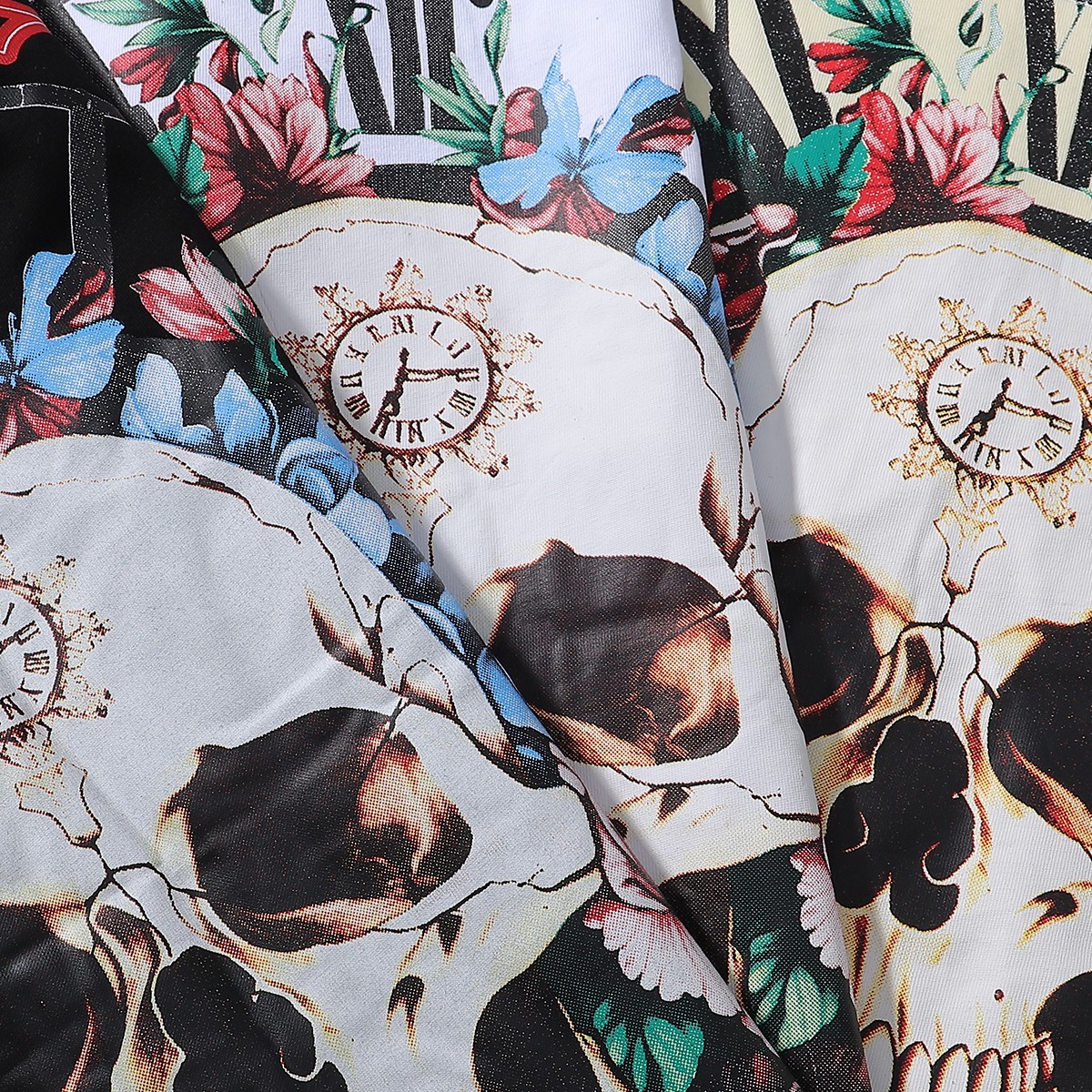 Godspeed Floral Skull Skeleton Vintage Streetwear Graphic Tee T-Shirt