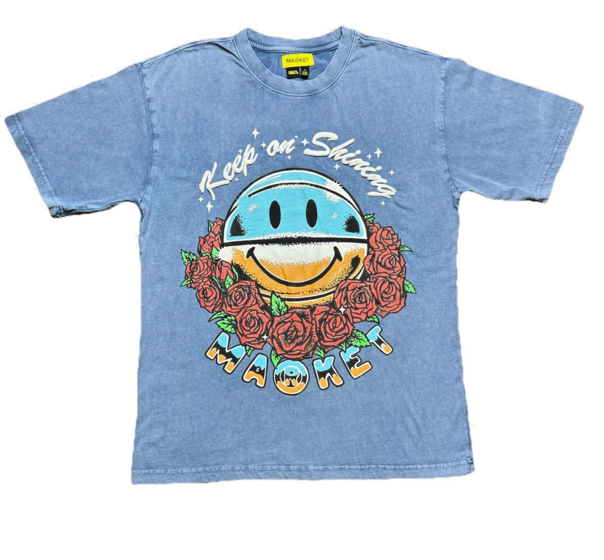 China Market Smiley Keep On Shining Basketball Mens Large Puffy Graphic Limited