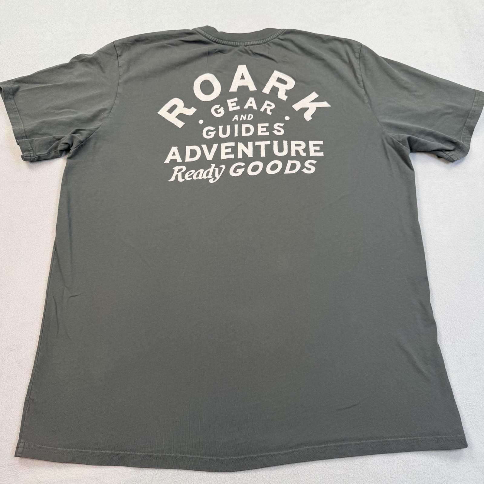 Roark Shirt Mens XL Gray Gear And Guides Adventure Graphic Tee Tagless Outdoor