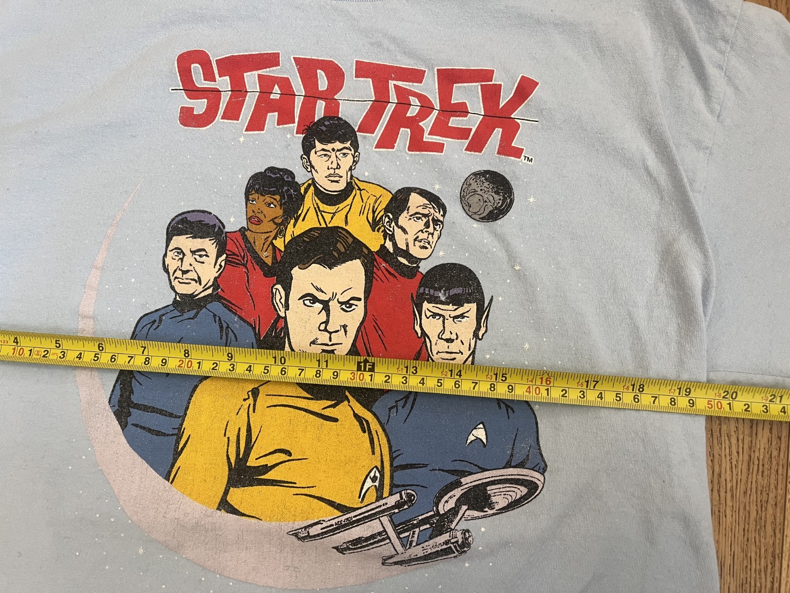 Star Trek trekkie sci fi science fiction nerd light blue graphic T shirt Large