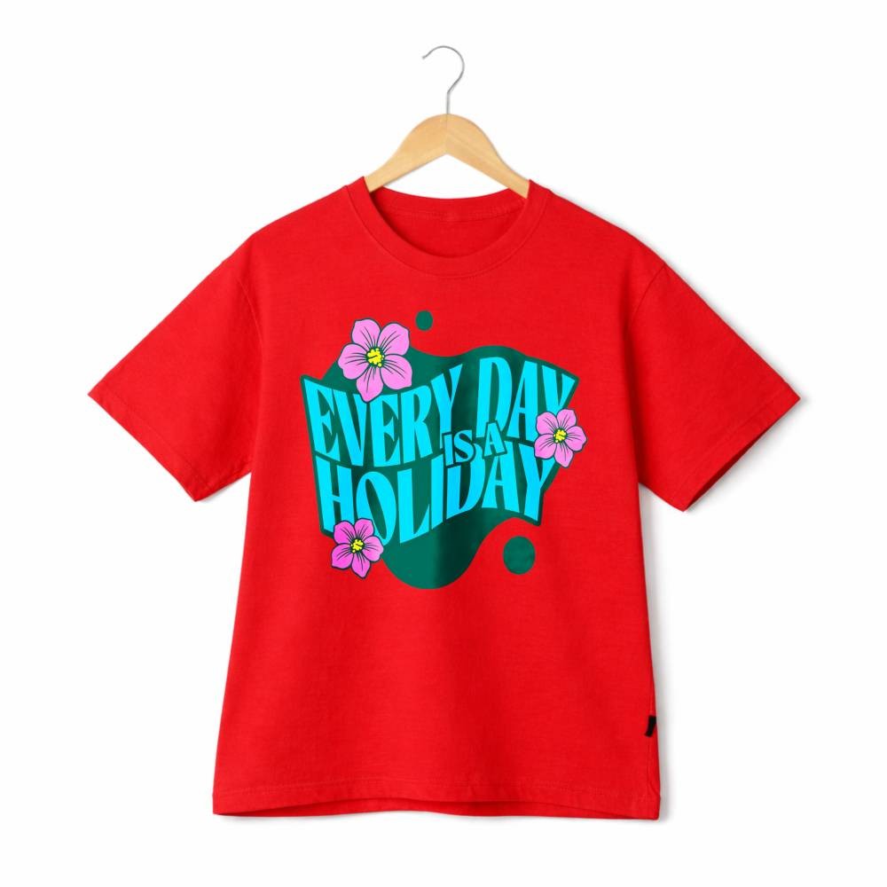 Unisex Every Day Is A Holiday Floral Chill Vacation Graphic Cotton T-Shirt