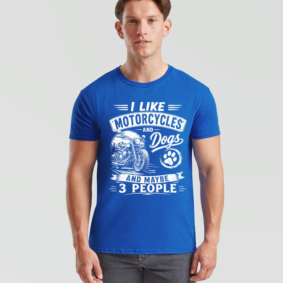 I Like Unisex T Shirt Motorcycles And Dogs And Maybe 3 People Graphic Top
