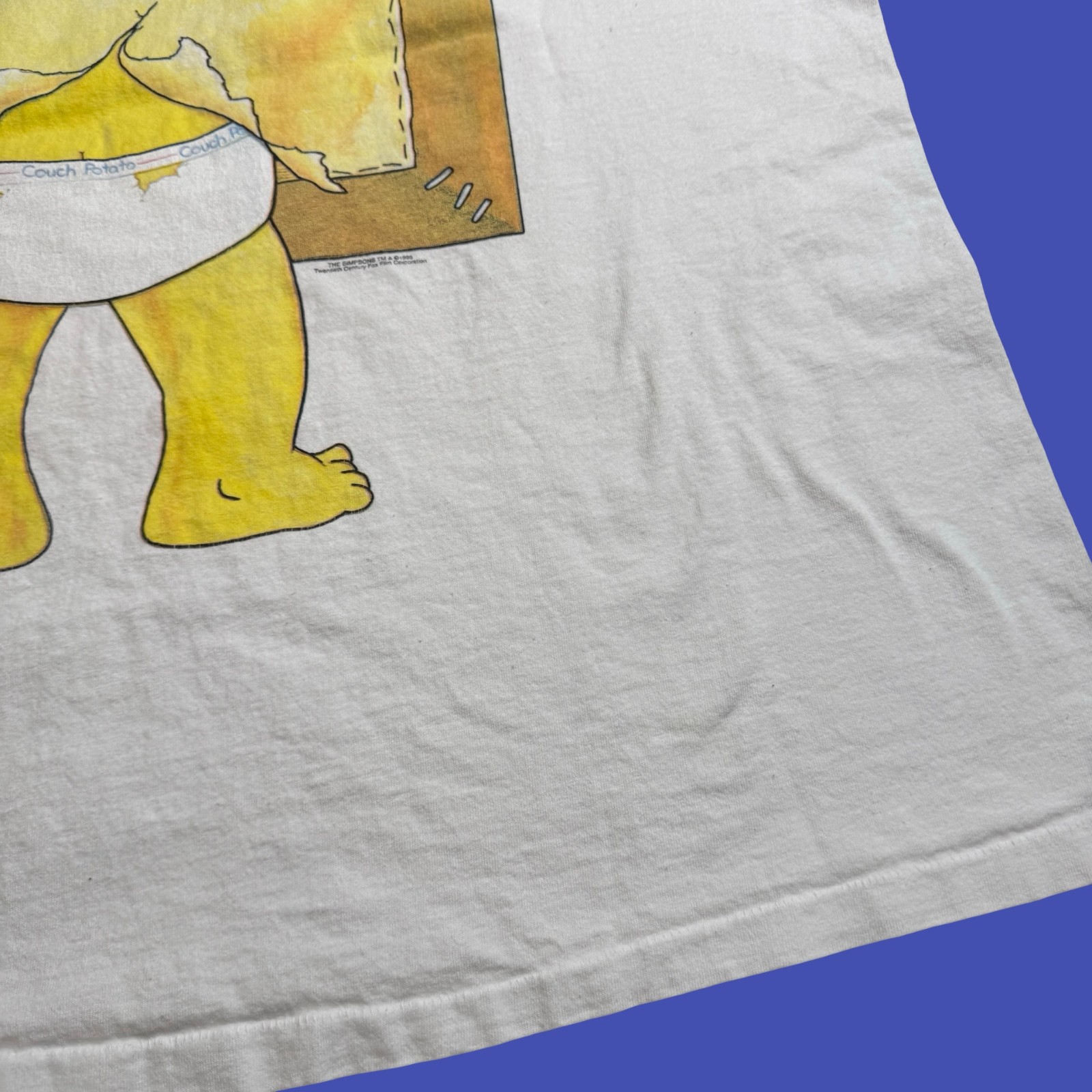1995 The Simpsons Homer The VIII King T Shirt White 2 Sided Cartoon Vintage