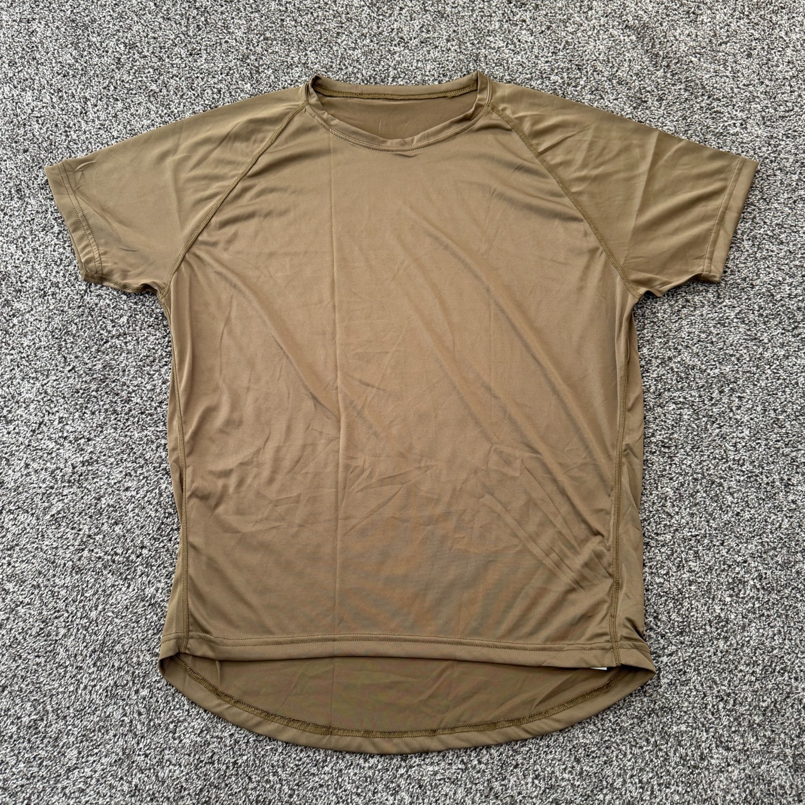 Sekri US Military PCU Level 1 T-Shirt Coyote Brown USA Made Base Layer Medium