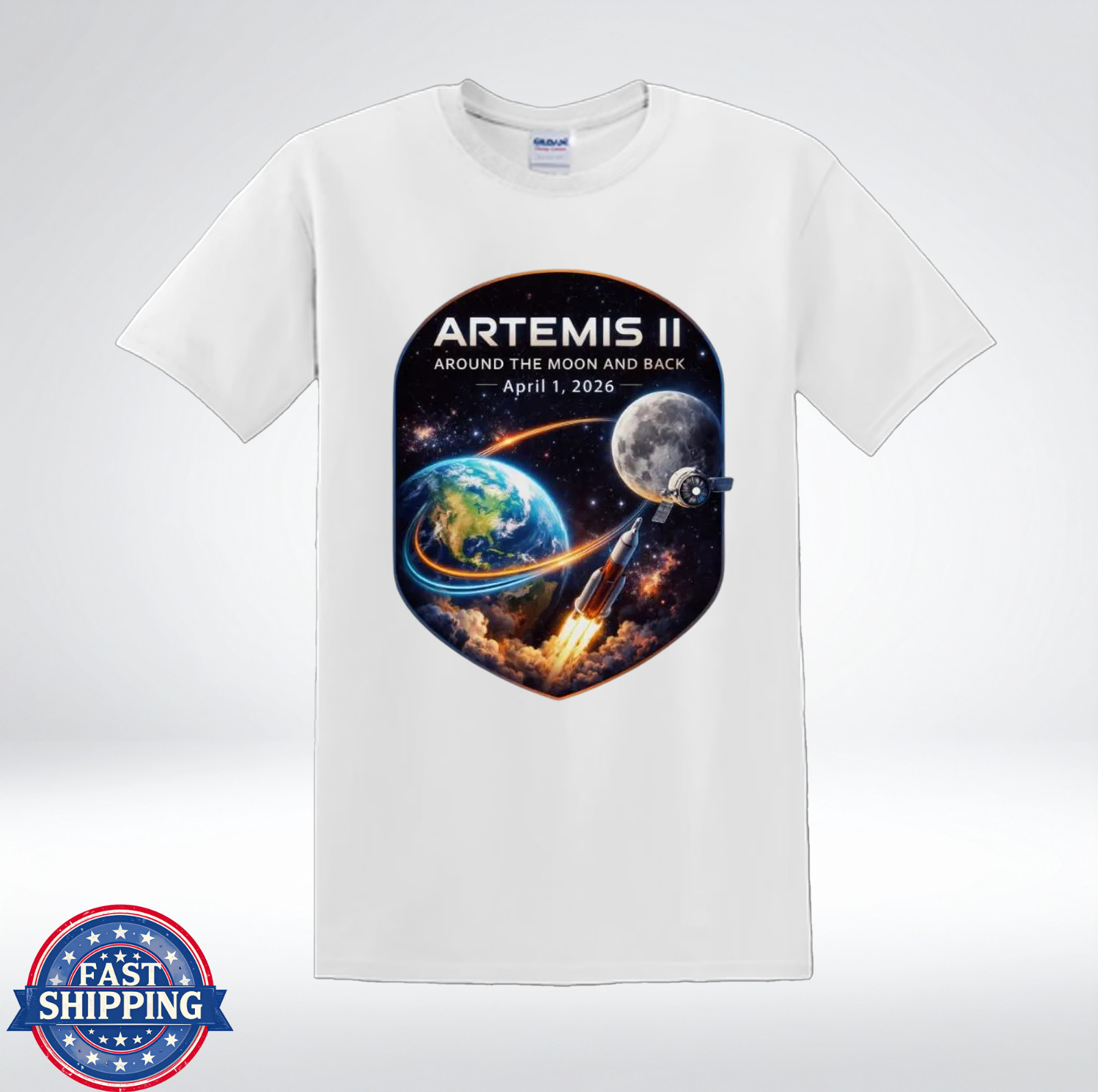 NASA Artemis II Around The Moon And Back 2026 Space Mission T-Shirt