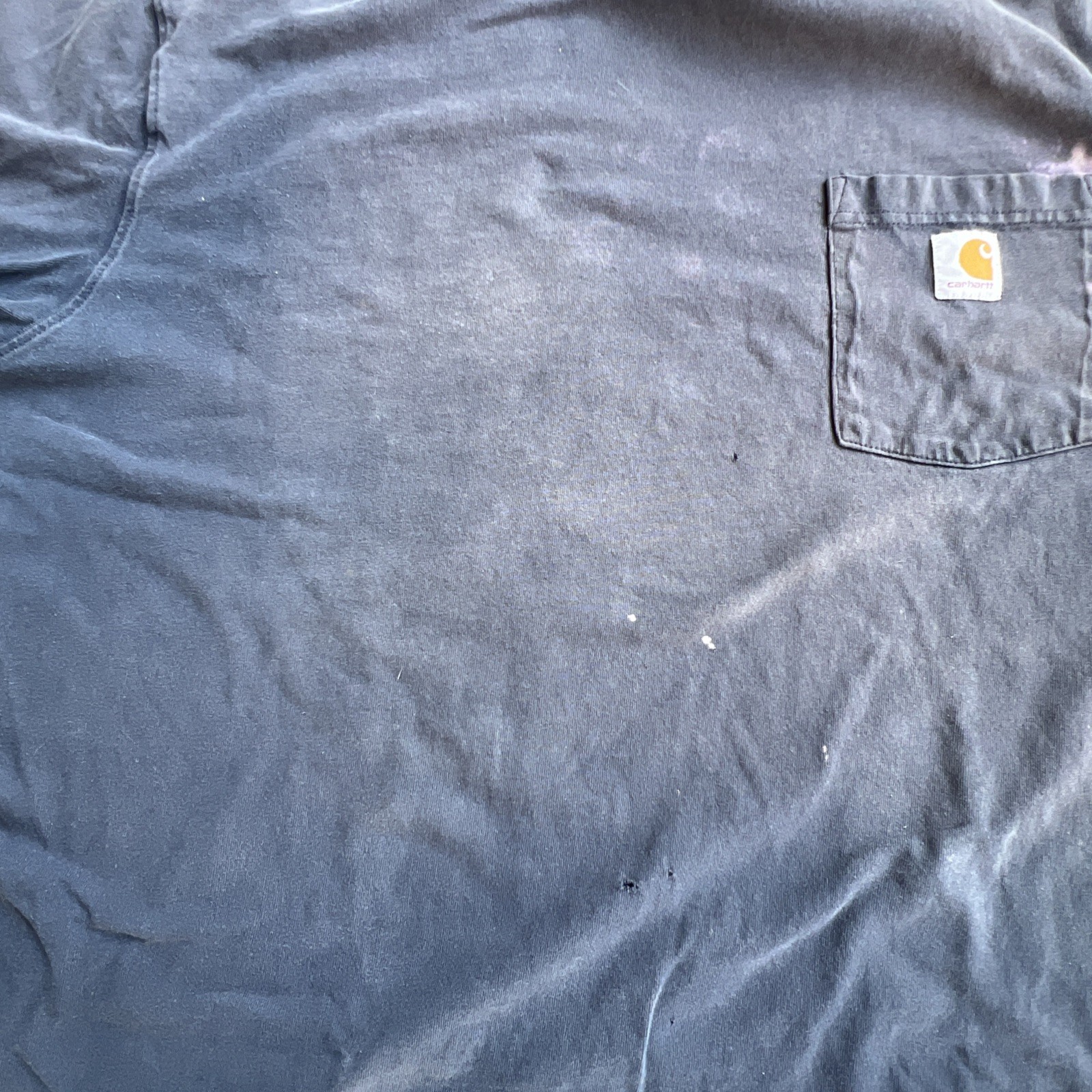 Carhartt Original Fit Mens 2XL Navy Pocket Tee Bridge Graphic Distressed Faded