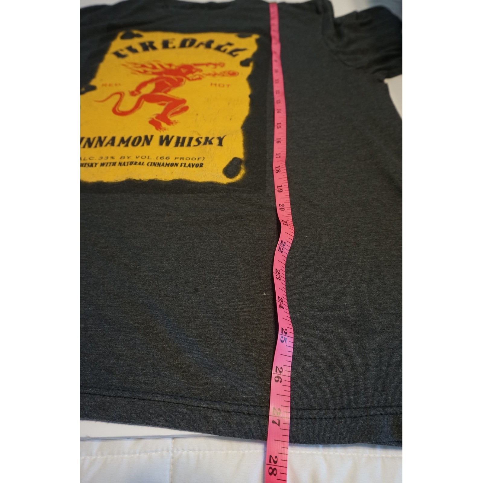 Fireball Cinnamon Whisky Graphic T-Shirt Mens Large Gray Ripple Junction 771