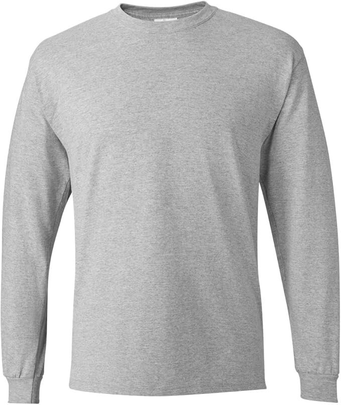 Hanes Men’s Essentials Long-Sleeve T-Shirt Crewneck Cotton T-Shirts Men 2 Pack