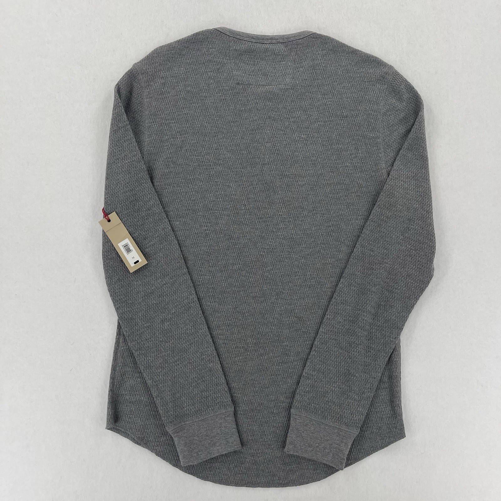 Banana Republic Henley Shirt Mens M Gray Heritage Collection Textured Knit