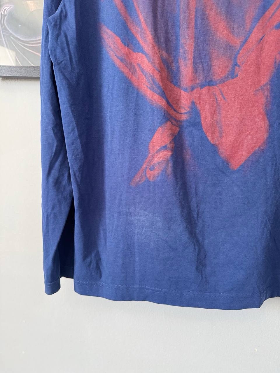 Jean Paul Gaultier Vintage Printed Long Sleeve T-Shirt Blue Red Archival XL JPG