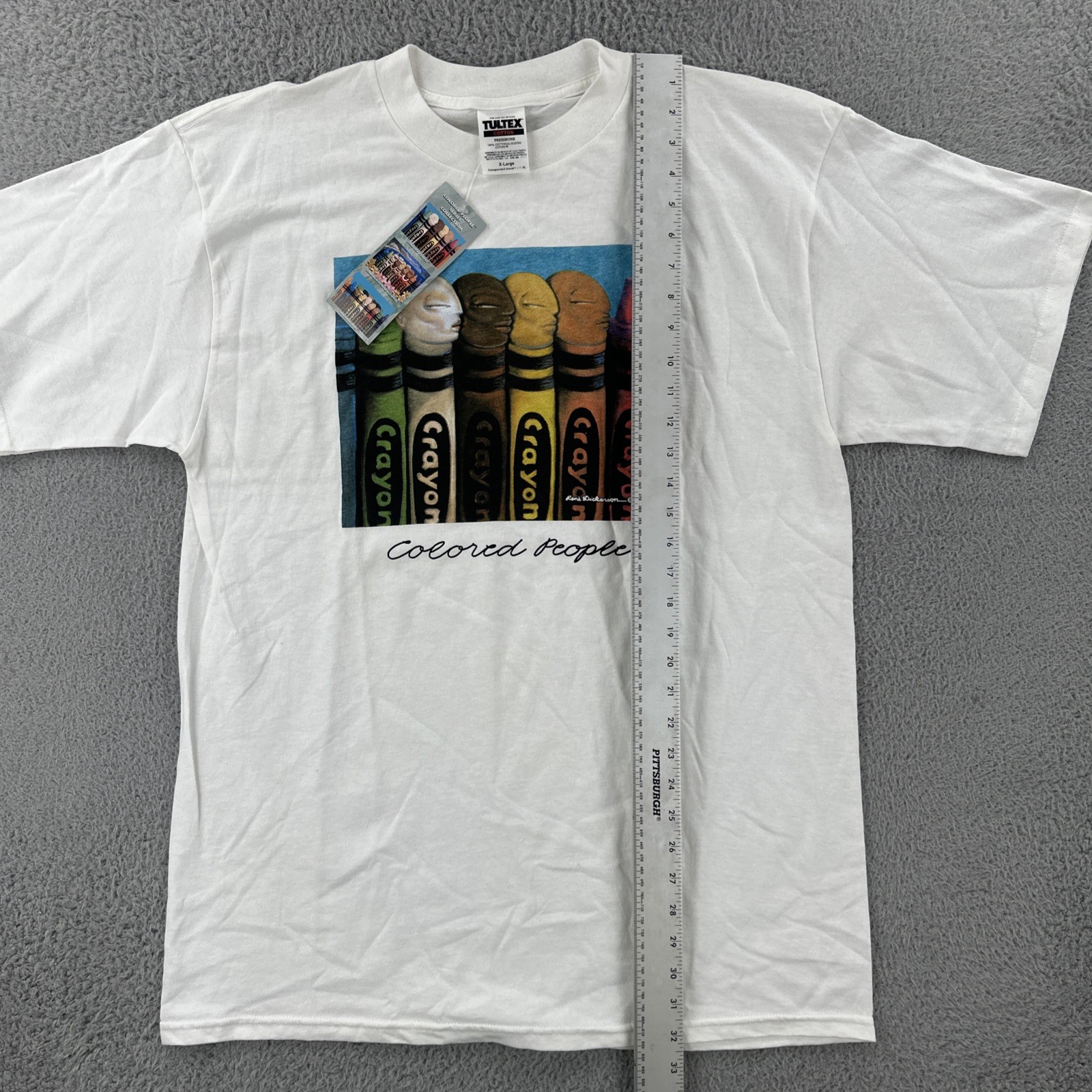 Vtg Tultex Mens XL White Shirt Rene Dickerson Colored People Art Tee 93 NWT 90s