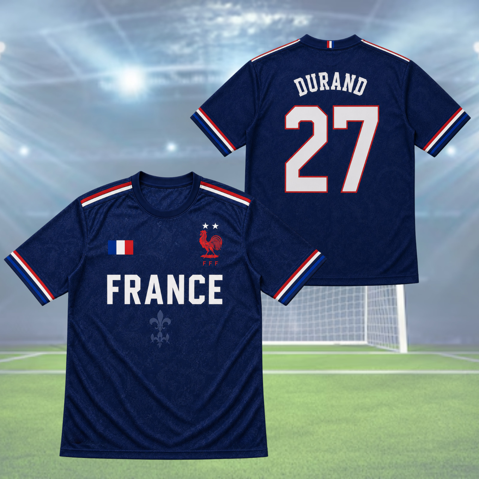 Mens France Soccer Jersey Personalized Name Number French Football Shirt (S-5XL)
