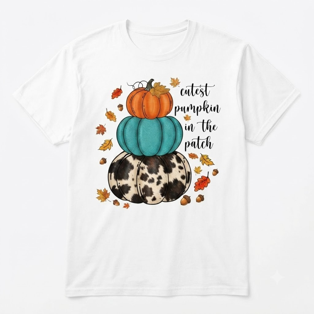 Cutest Pumpkin In The Patch Fall Thanksgiving Graphic T-shirt For Men Women