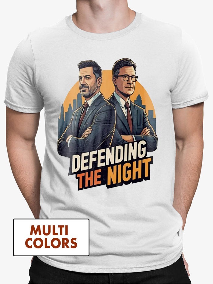 Jimmy Kimmel And Stephen Colbert Defending The Night T-Shirt