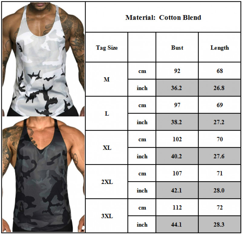 Mens Camo Stringer Sleeveless Tank Tops Gym Sports Workout Fitness Vest T-Shirts