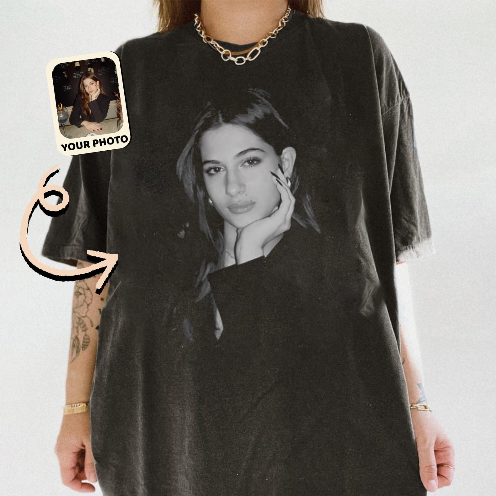 Custom Your Photo Shirt Gift for Girlfriend Boyfriend Girlfriend Face Shirt