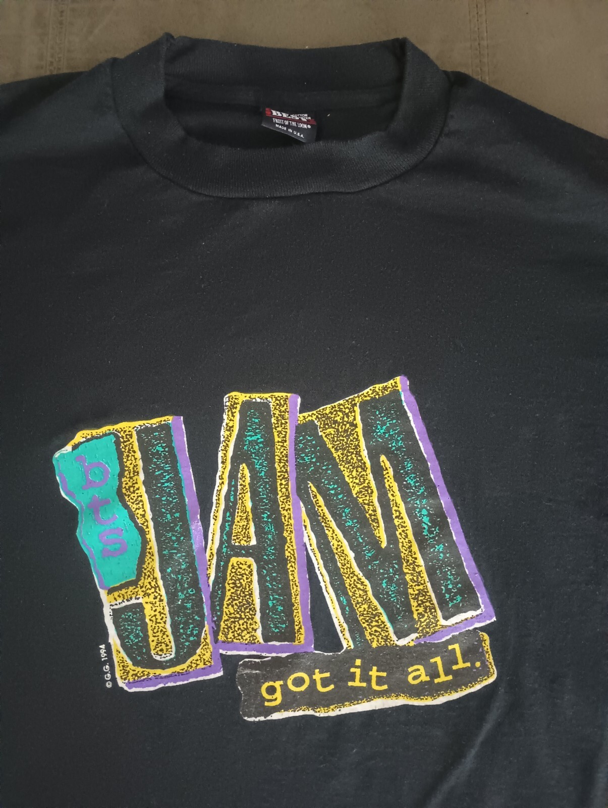 1994 BTS Jam – Got It All – T-shirt Black USA Concert Music Shirt 1900s Hip Hop