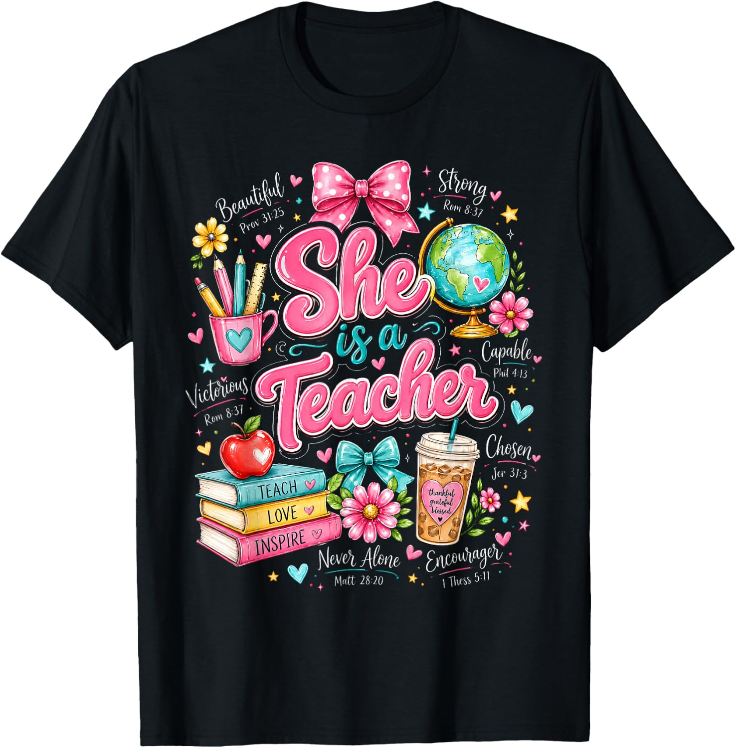 She is A Teacher Teach Love Inspire First Day Back to School T-Shirt