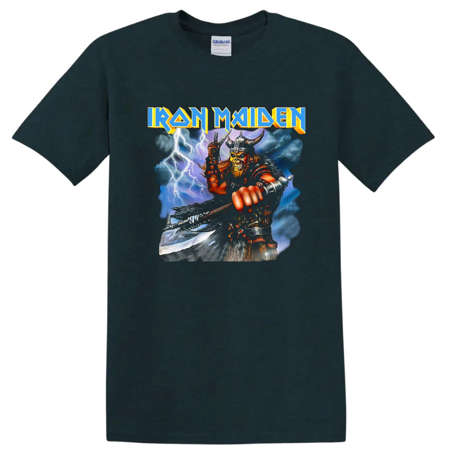 Iron Maiden Viking Warrior T Shirt Heavy Metal Skull Art Tee