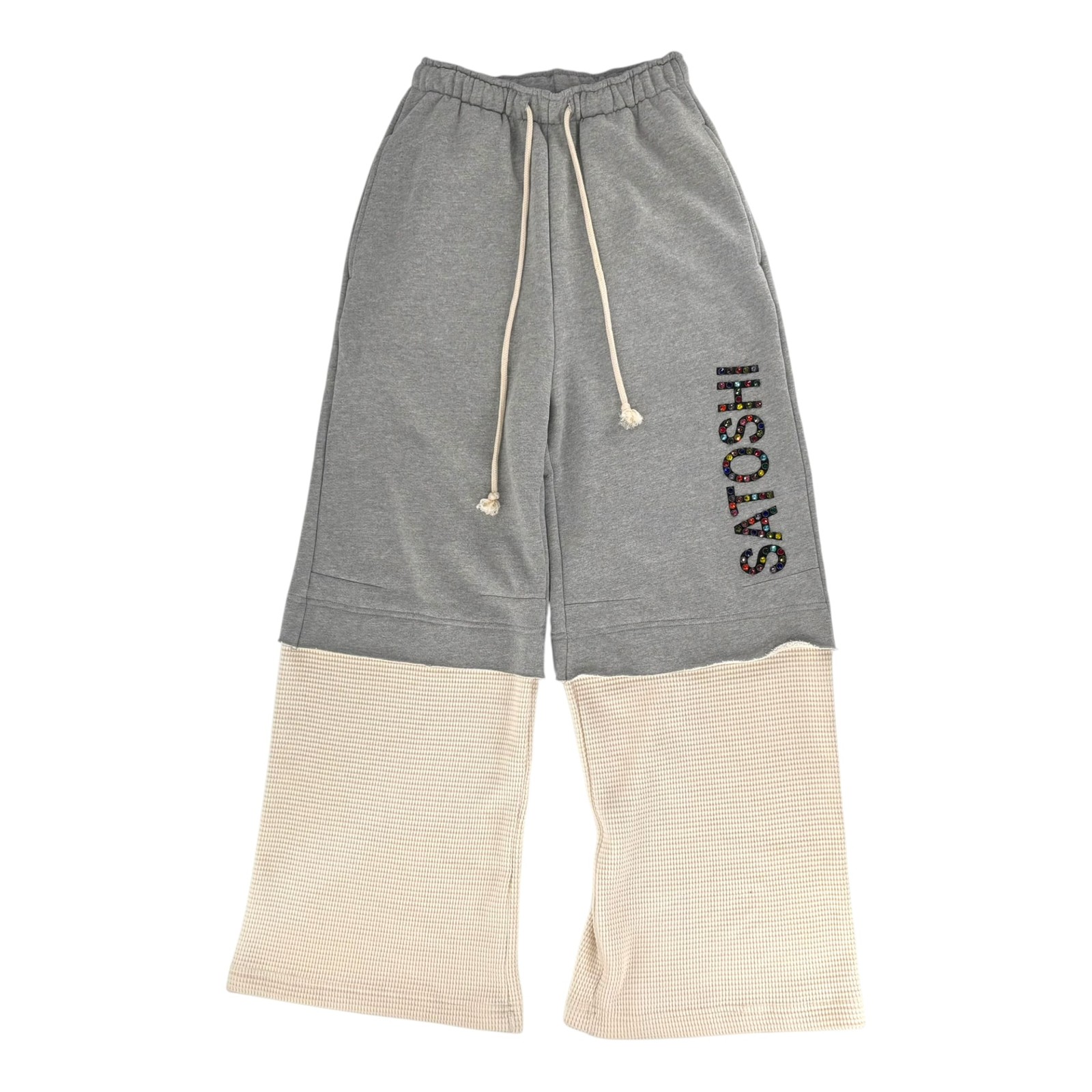 Size S Satoshi Nakamoto Double Layer Studded Sweatpants White