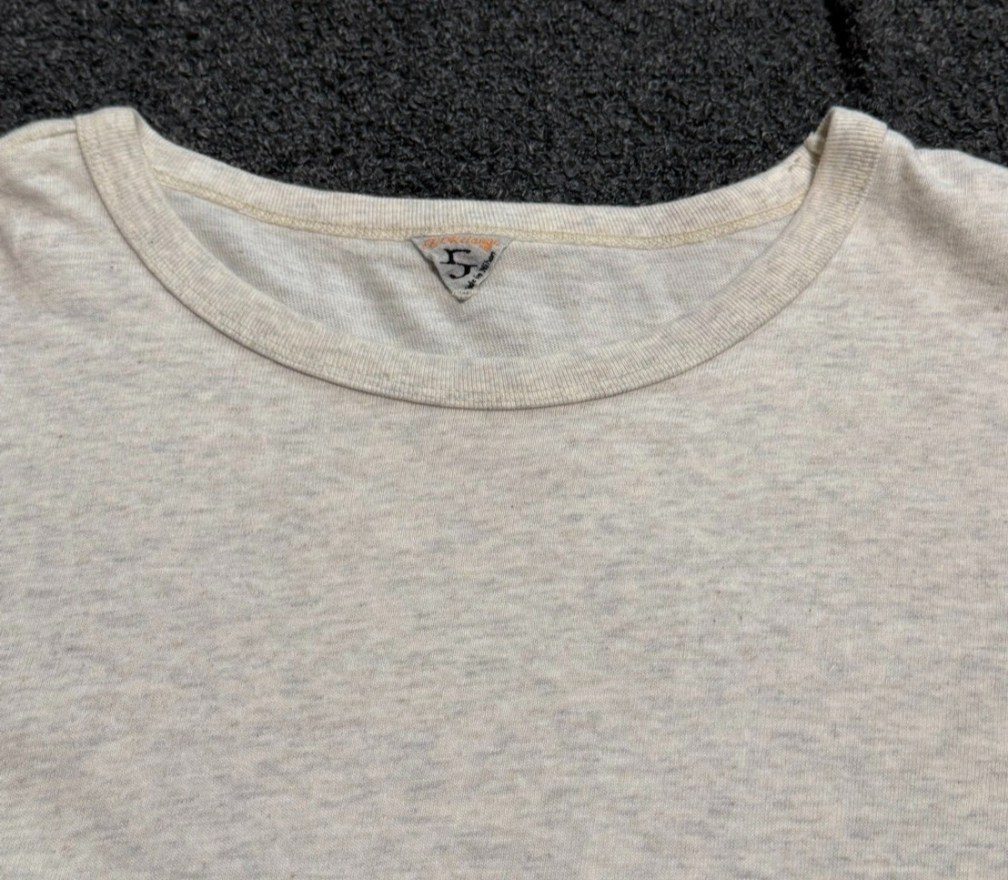 FilMelange Organic Cotton Pocket Tee Gray White Size 5 XL Made in Japan
