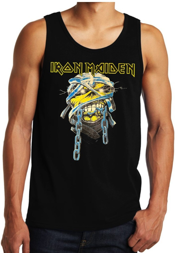 IRON MAIDEN Power Slave Heavy Metal Band Black Tank Top