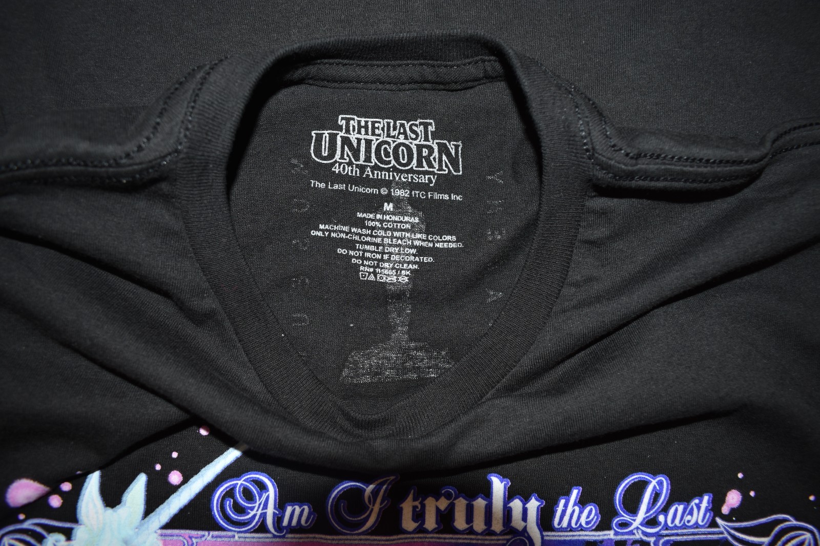 The Last Unicorn 40th Anniversary I Am Truly The Last Mens Shirt New Medium