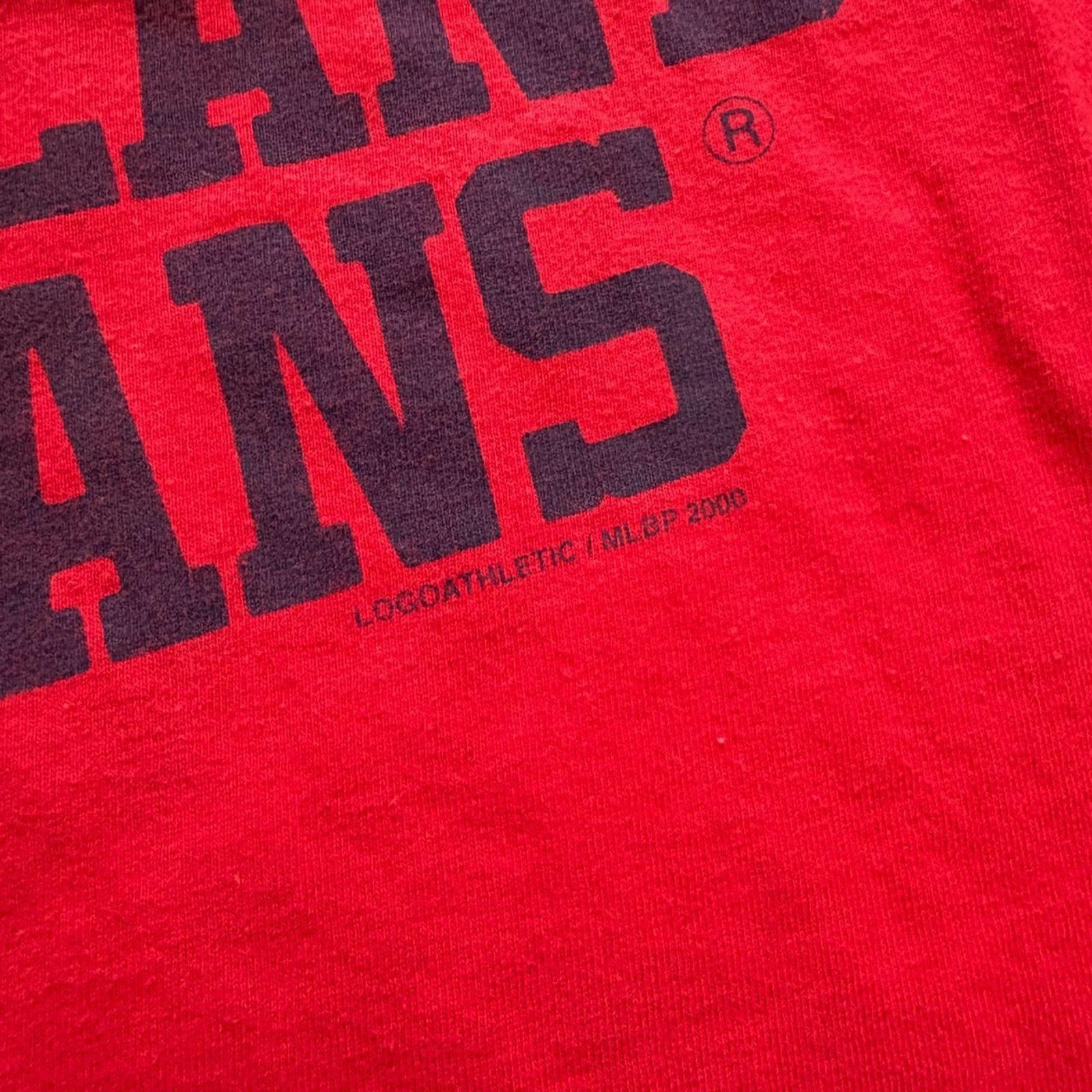 2000 Red Logo 7 MLB Cleveland Indians Tee