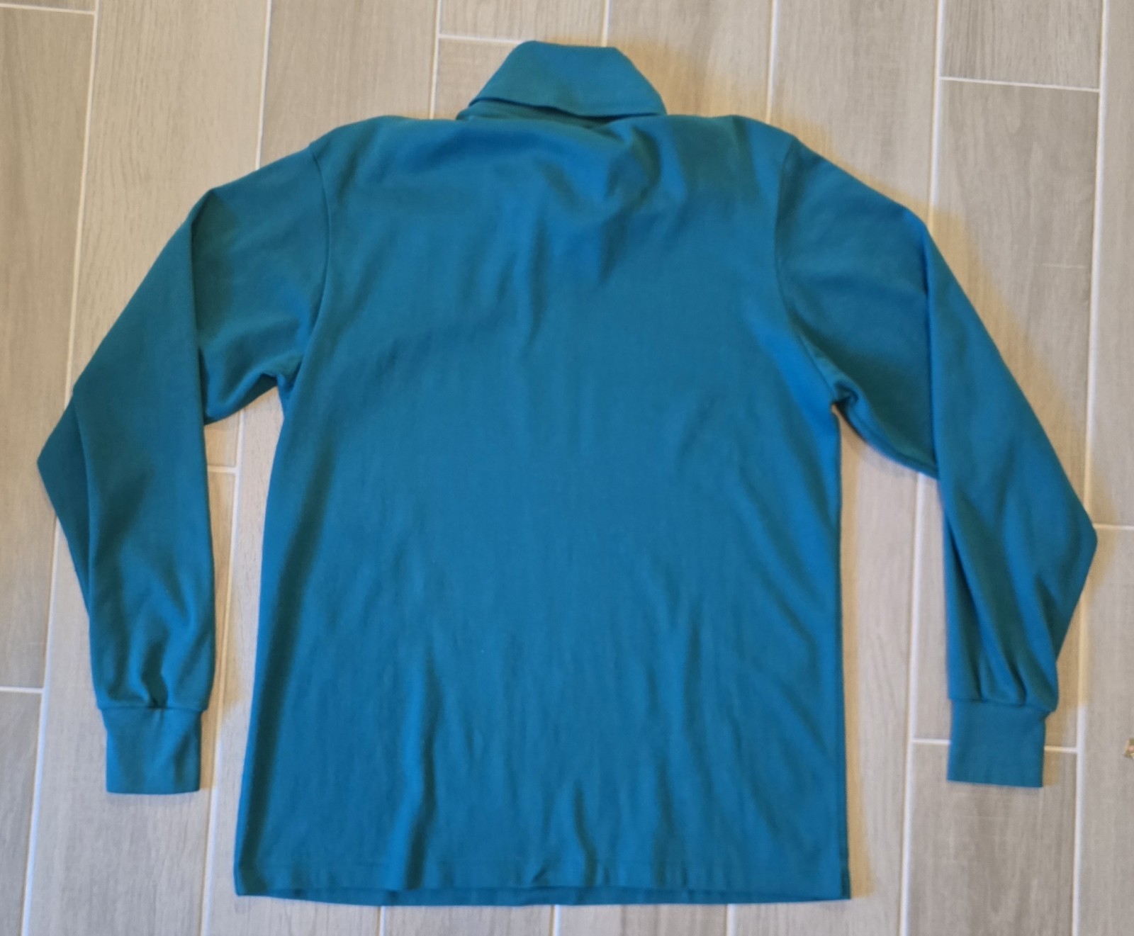 Vintage Lands’ End Shirt Men’s Large Teal Seamless Turtleneck High Neck LS USA