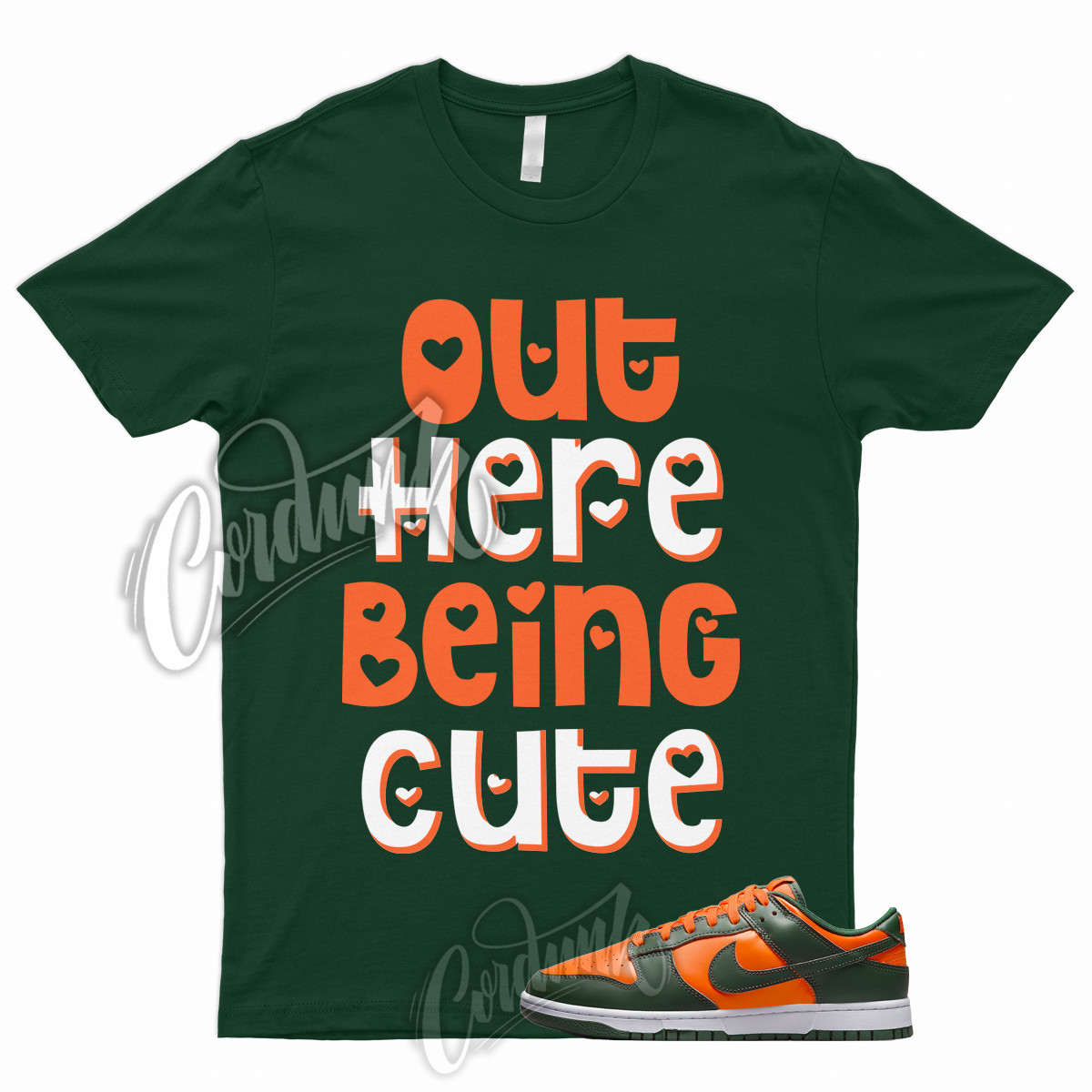 CUTE Shirt for Dunk Low Miami Orange Team Green High Rain FAMU Hurricane Forest