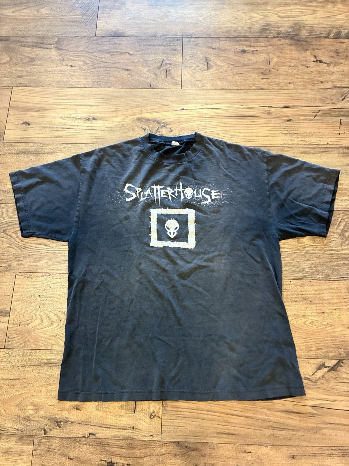 Vintage Namco Splatterhouse Game Promo Shirt Men XL Black Horror Short Sleeve