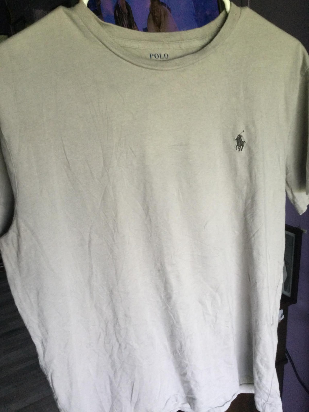 Polo Ralph Lauren Logo T-Shirt Men’s M Gray Classic Fit Crew Neck Short Sleeve